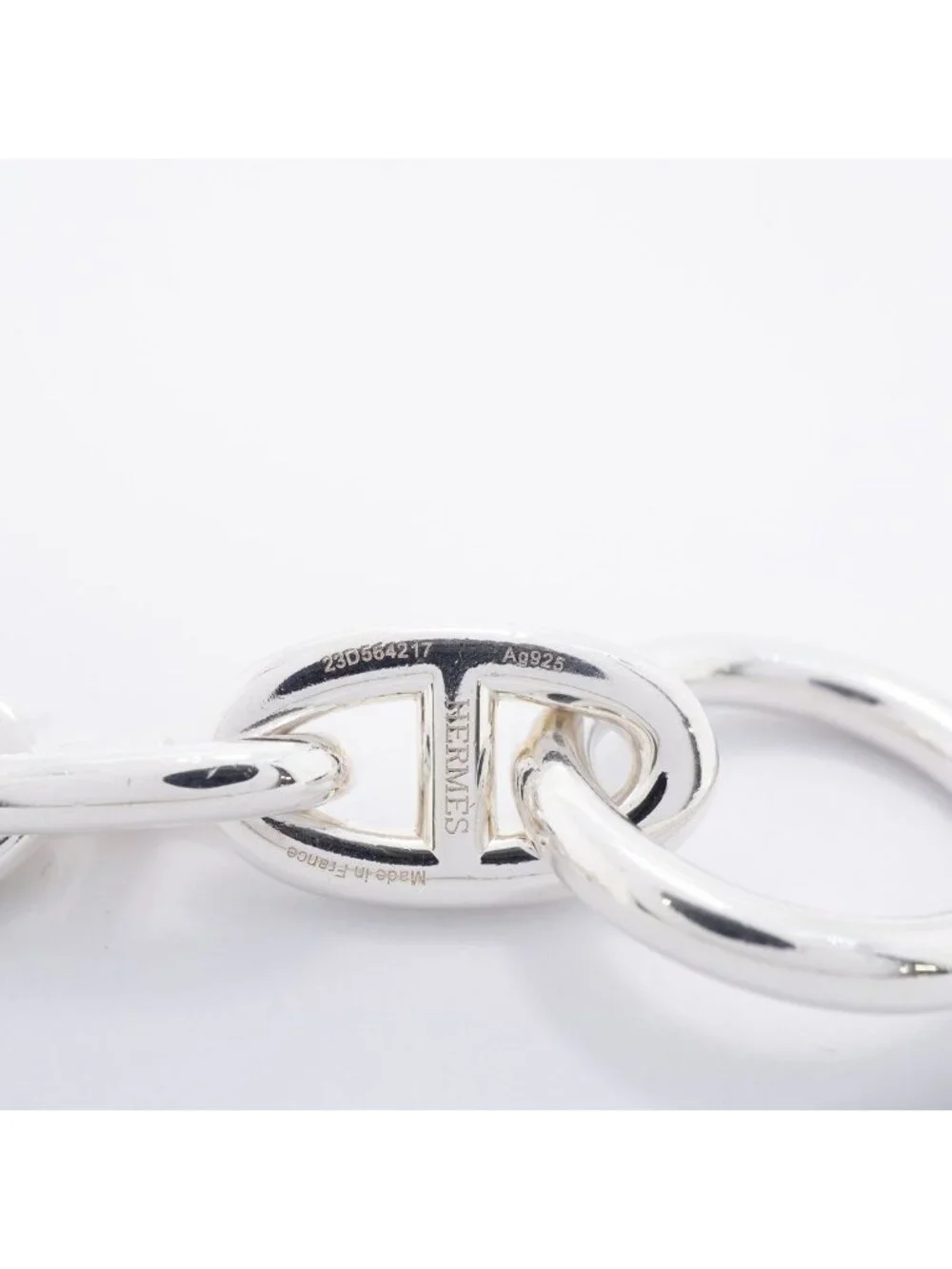 Hermes Bre T Chaine D'ancre GM Silver Bracelet